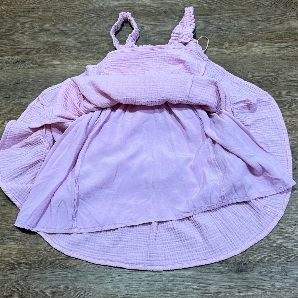Hello Franki Smocked Pink Ruffled Kids Dress - Picture 7 of 7